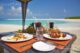 Dining on the beach at kihavah