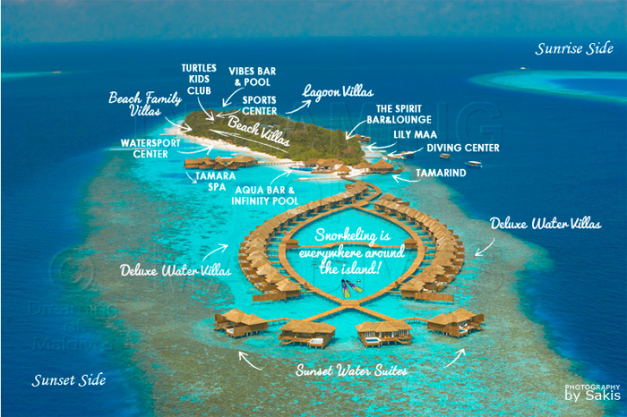 lily beach maldives resort aerial map