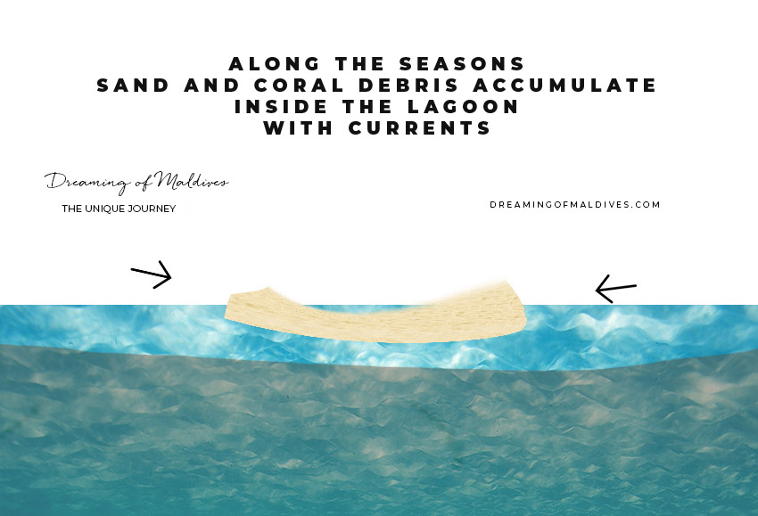 island formation with coral debris washed ashore