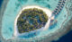 NOVA Maldives Aerial View with surrounding house reef. best maldives resort for snorkeling 