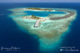 OBLU Sangeli island aerial view with superb house-reefs for snorkeling