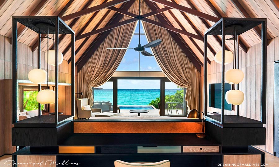 St Regis Maldives Vommuli Resort  beach villa with pool Luxury Interior design