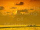 Sunset on a sandbank in Maldives