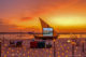 The Nautilus outdoor cinema on a sandbank