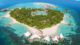 W Maldives Aerial View with surrounding house reef. best maldives resort for snorkeling 