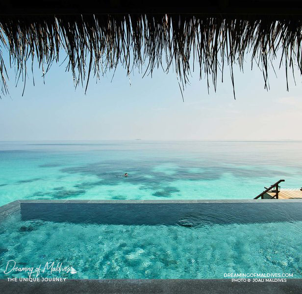 Maldives Water Villa with lagoon view. Joali Maldives