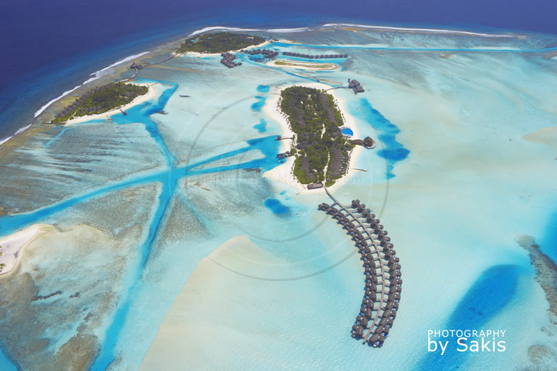 Maldives aerial photo resorts Anantara Dhigu Naladhu Veli
