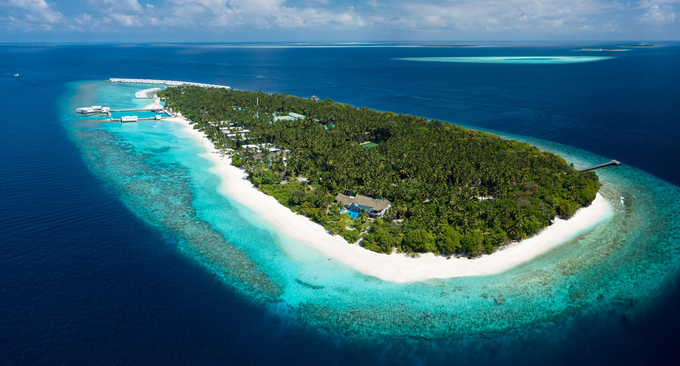 Amilla Resort island aerial