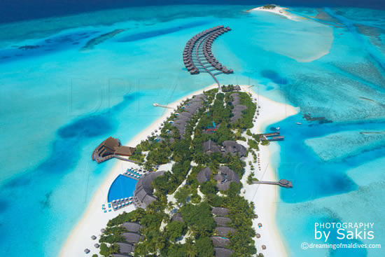 Anantara Dhigu Maldives aerial view