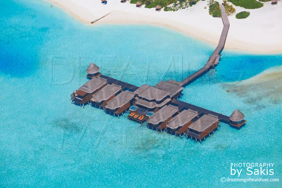 Anantara Dhigu Maldives aerial view spa