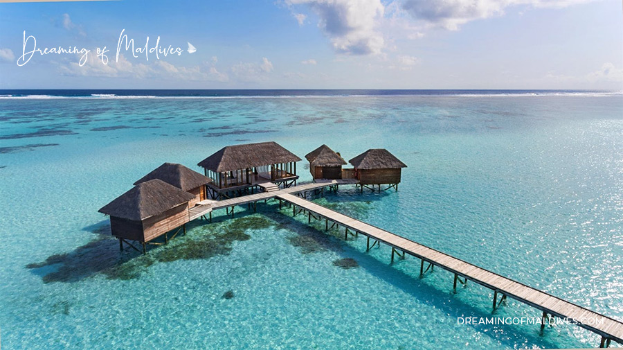Overwater Spa at Conrad Rangali Maldives Island aerial view