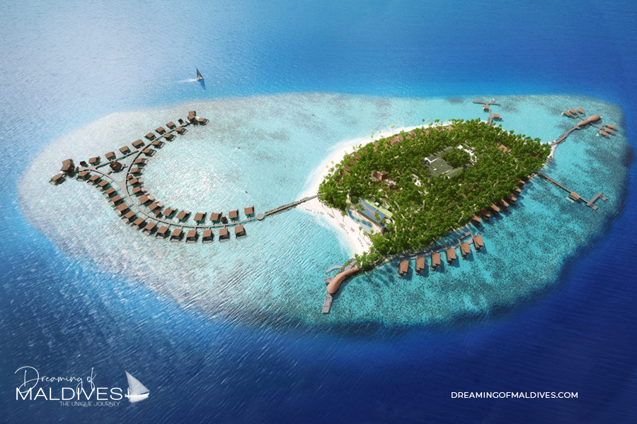 St Regis Maldives Vommuli Resort Aerial view