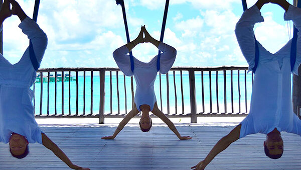 Aerial Yoga at Six Senses Laamu
