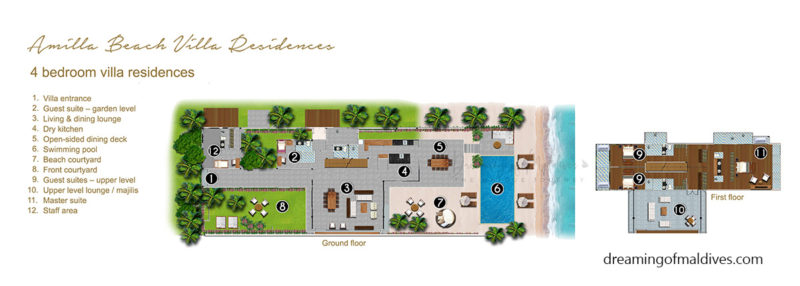 floorplan Amilla 4 Bedroom Villa residence
