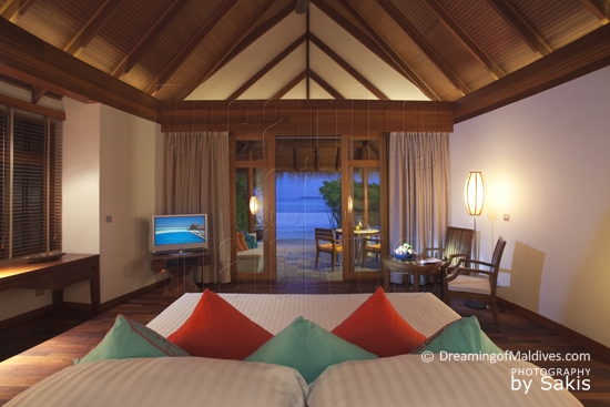 Anantara Dhigu Maldives Sunset Beach Villa with lagoon view