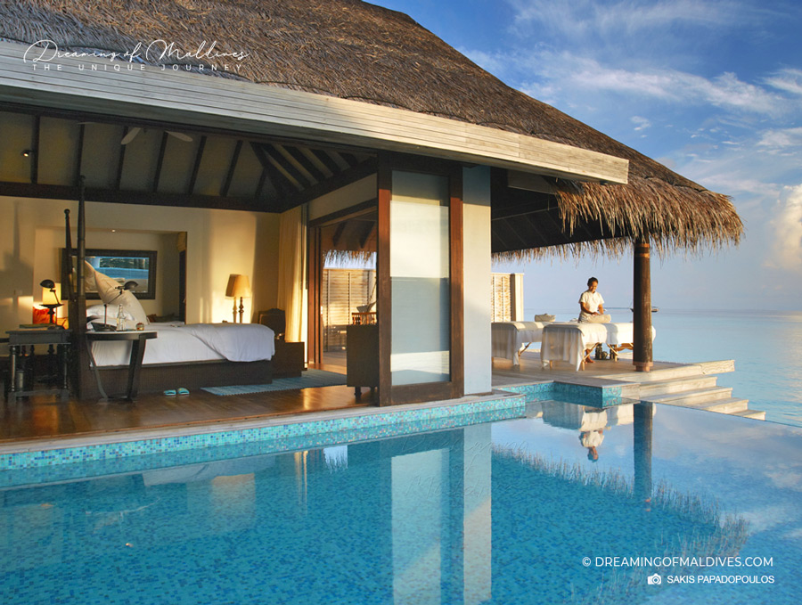 Anantara Kihavah Maldives water villa massage