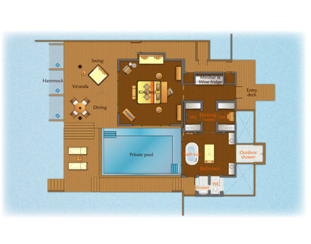 Over Water Pool Villa – Floor Plan