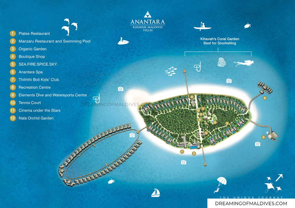 Anantara Kihavah Villas Maldives Resort Map