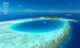 Aerial view of Baros Maldives surrounded by its turquoise lagoon and extraordinary house reef rank No. 9 in the TOP 10 Maldives Dreamy Resorts 2026