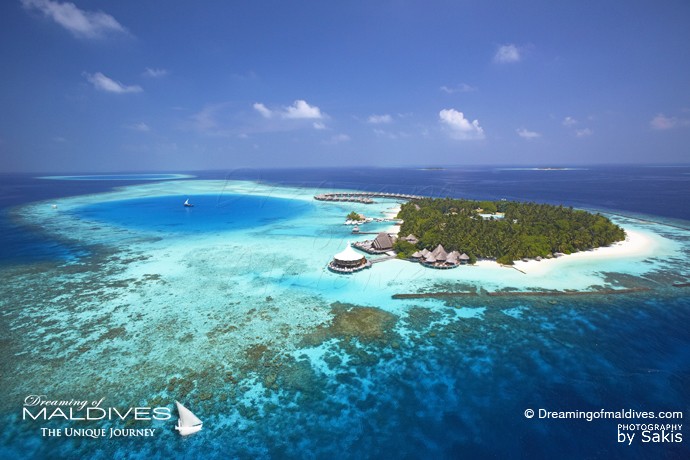 Baros Maldives Best Resort for snorkeling in Maldives.Aerial view