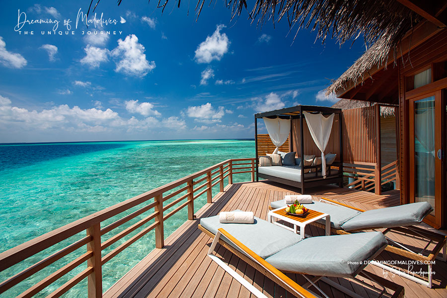 Baros Maldives water villas with snorkeling access