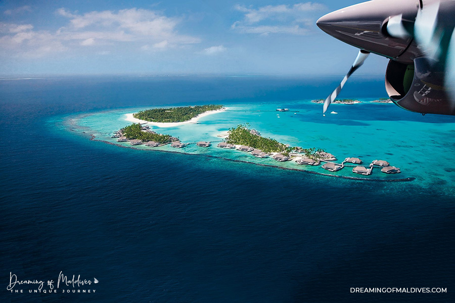 Transfer by seaplane and arrival at Cheval Blanc Randheli Maldives by Seaplane. The View