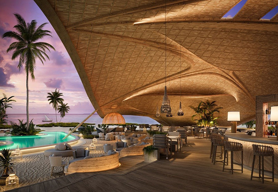 Corinthia Maldives pool bar architecture