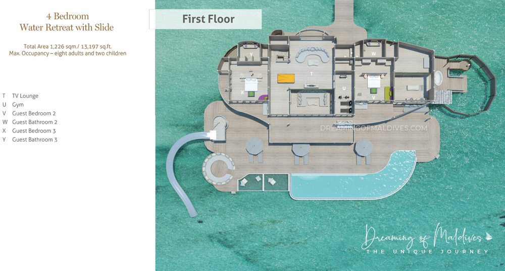 floorplan 4 Bedroom Water Reserve with Slide 1st floor soneva jani