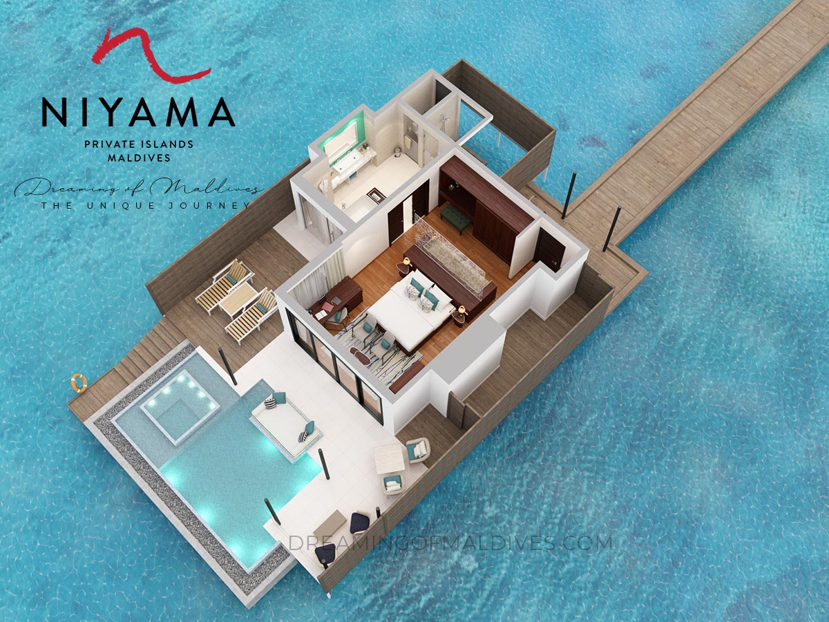 floor plan deluxe water pool villa niyama maldives