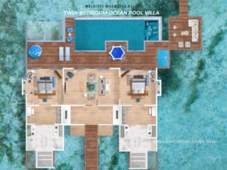 pullman maldives Two-bedroom Ocean pool Villa Floor plan