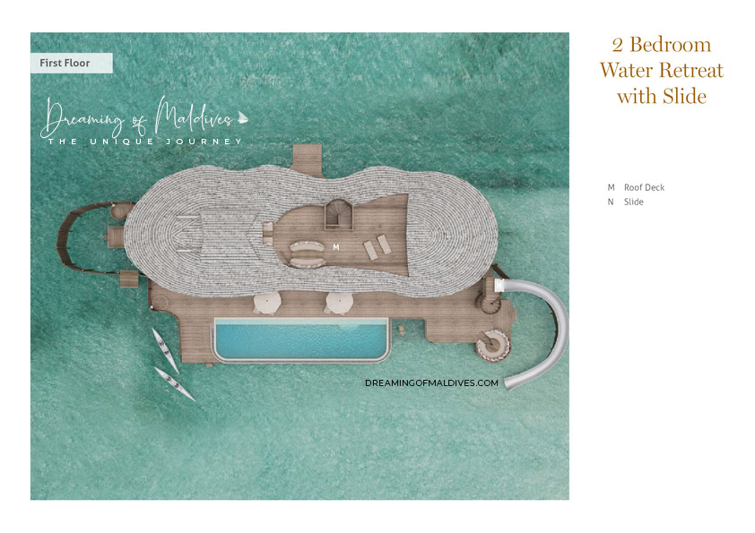 Floorplan 2 Bedroom Water Retreat with Slide Soneva Fushi