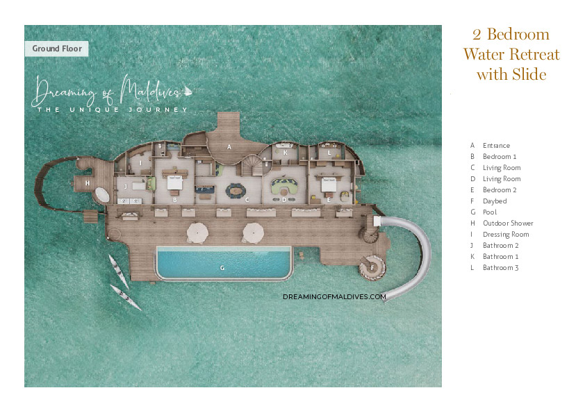 Floorplan 2 Bedroom Water Retreat first level soneva fushi