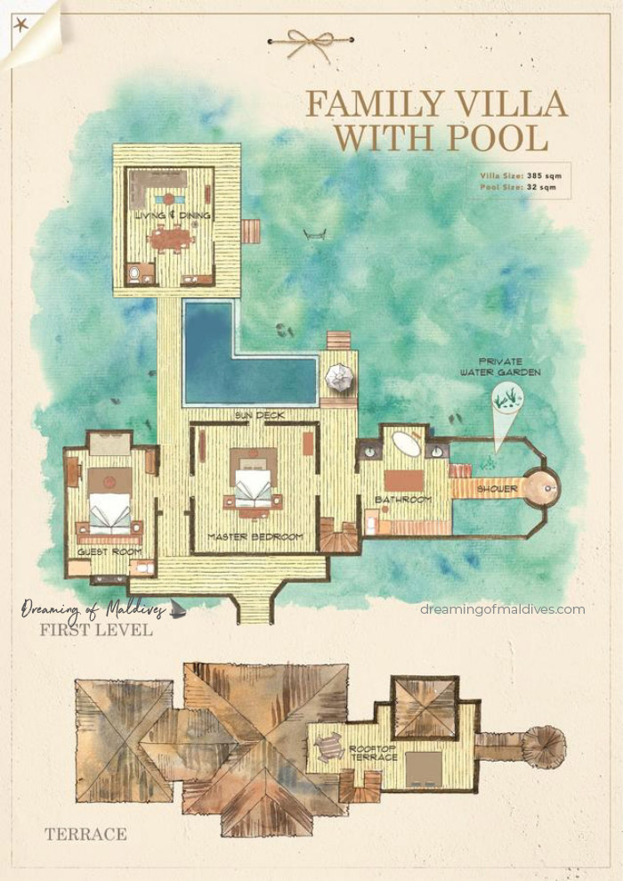 floor plan NEw Family Villa with Pool Gili Lankanfushi Maldives