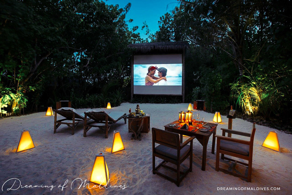 Gili Lankanfushi Open-Air Jungle Cinema Private movie under the stars