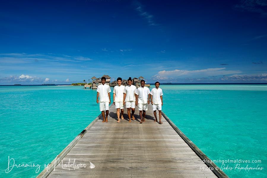 Mr and Mrs Friday team Gili Lankanfushi Maldives