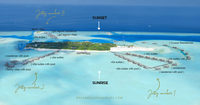 Gili Lankanfushi Resort Aerial Map