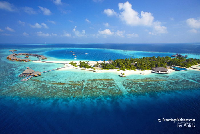 Huvafen Fushi Maldives aerial view