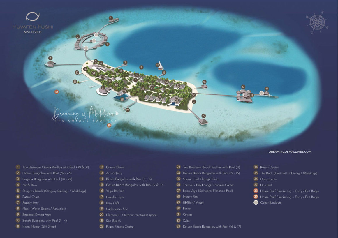 Huvafen Fushi Resort map
