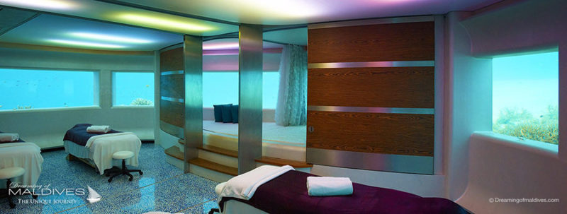A MAssage with Panoramic Views at underwater Spa at Huvafen Fushi