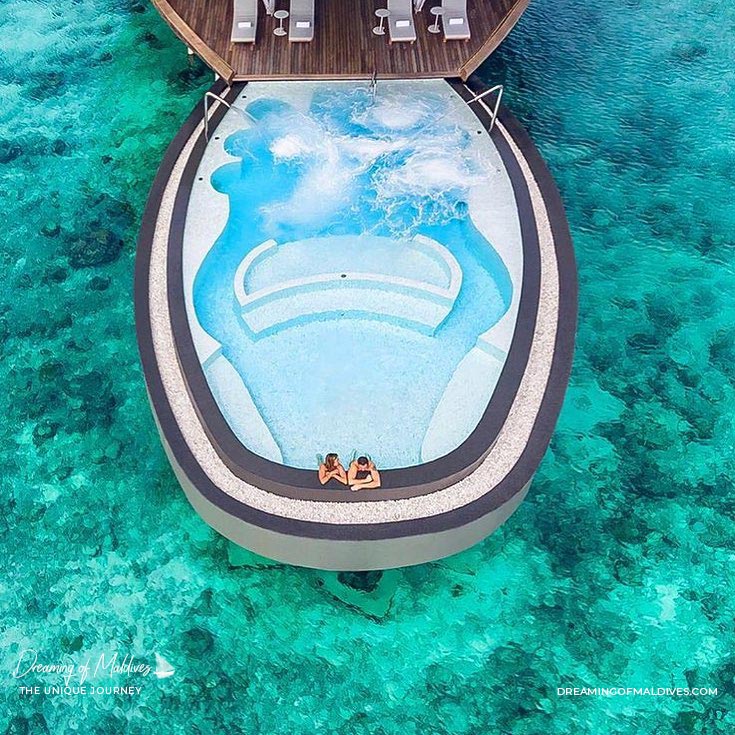 The Blue Hole Pool at Iridium Spa at St Regis Vommuli Maldives