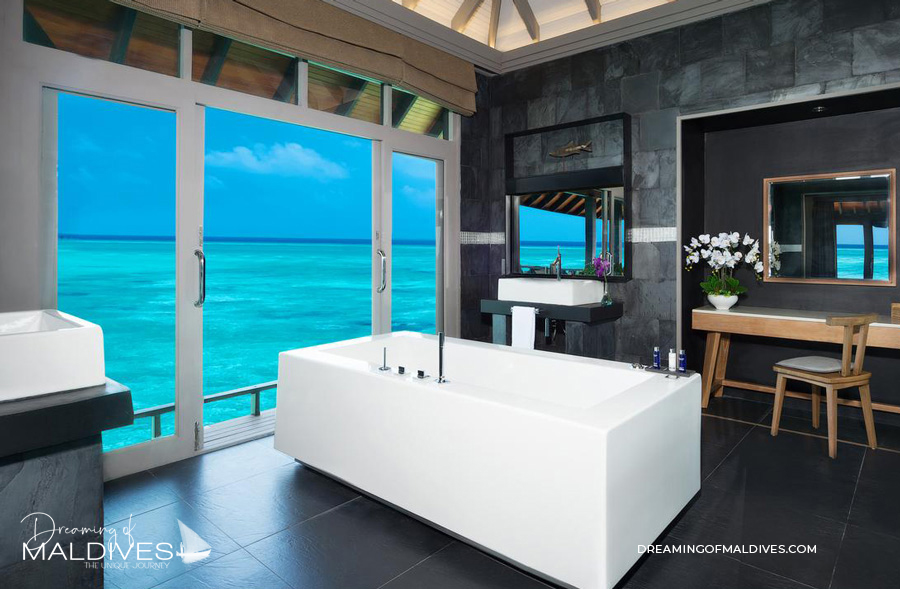 beautiful Bathroom with Ocean view at JA Manafaru maldives