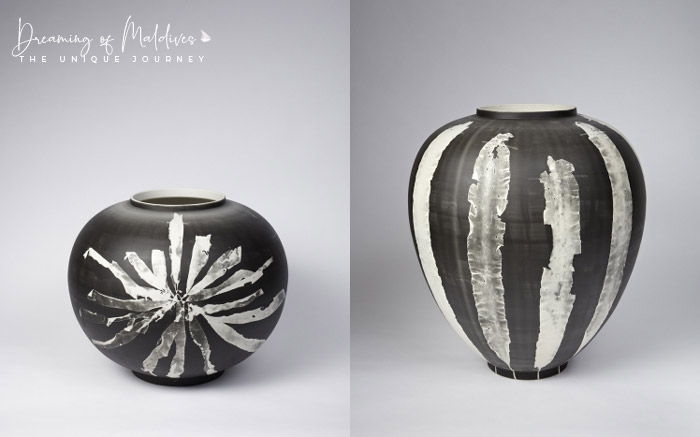 Silverware vases by Glithero studio for Joali