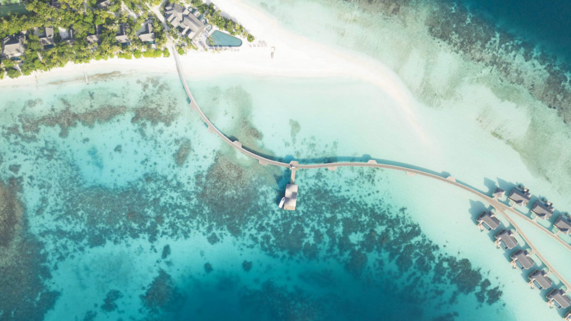 joali maldives aerial view island