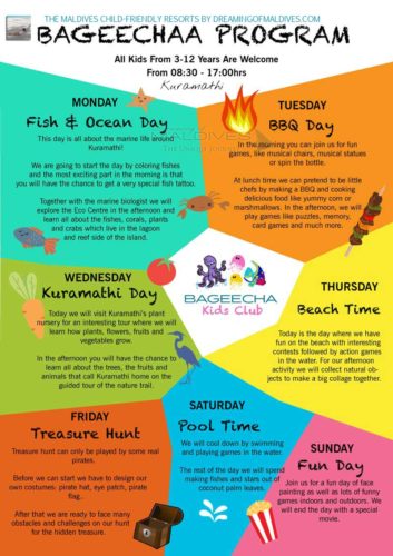 Kids Club Program Kuramathi Maldives