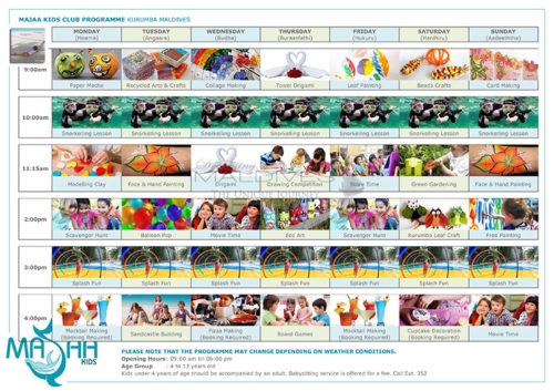 Kids Club Program kurumba Maldives