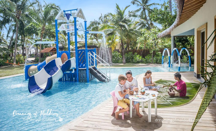 THE KIDS CLUB WATER SLIDE AT INTERCONTINENTAL MALDIVES MAAMUNAGAU