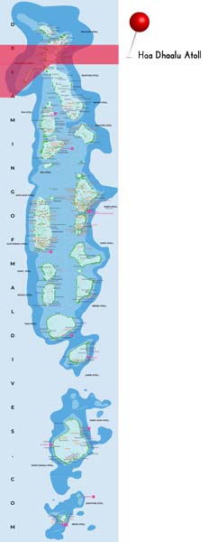 haa Dhaalu Atoll location on the maldives map