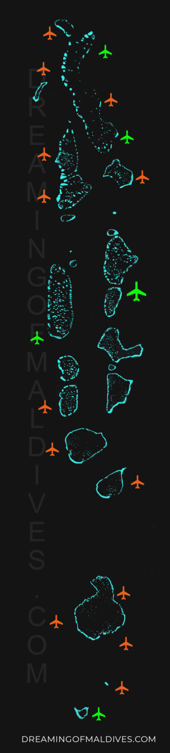 Map of Maldives airports density