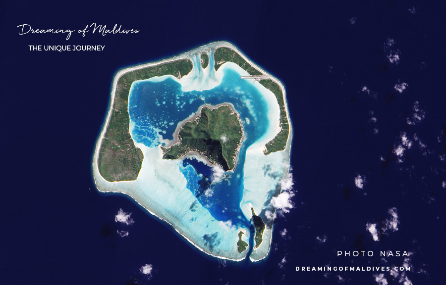 satellite view of Maupiti Atoll