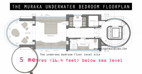 The Muraka Underwater Bedroom Floorplan map inside